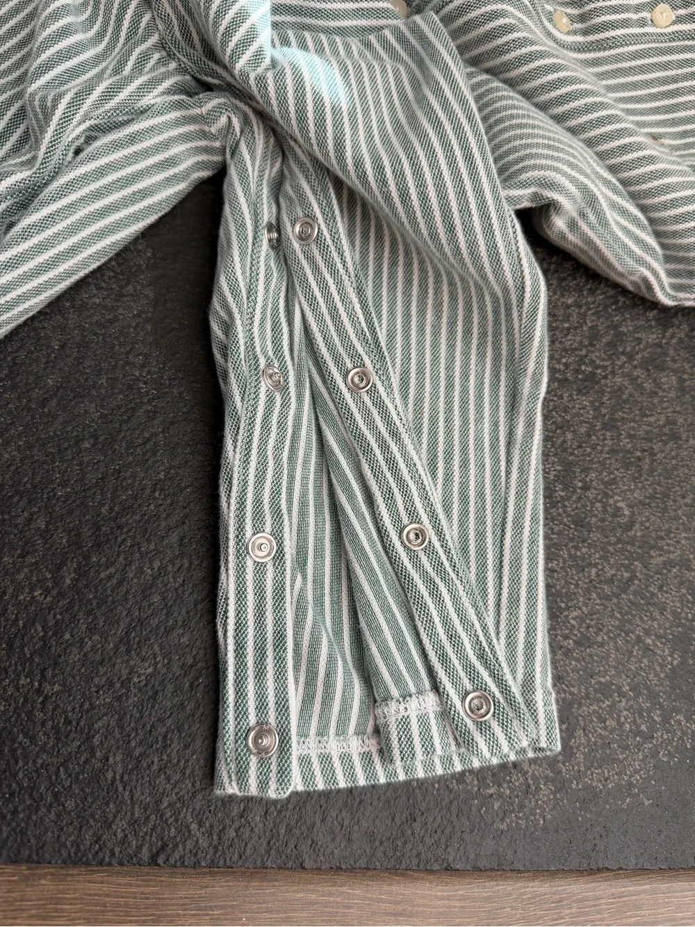 Ralph Lauren Boys Striped Knit Oxford Coverall Green White Size 12 Months